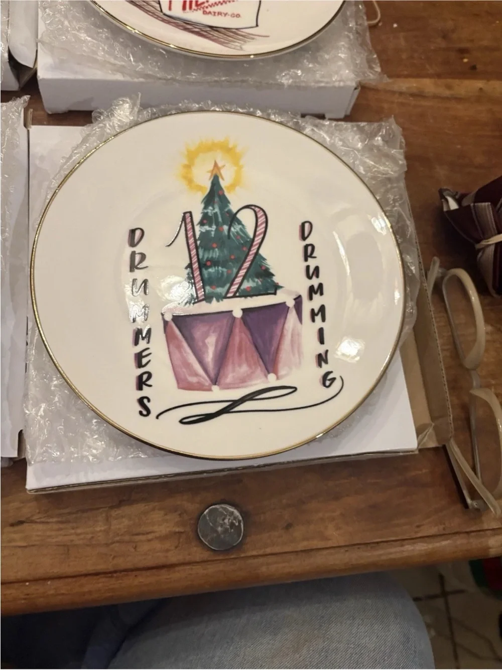 Mary & Martha 12 Days of Christmas Dessert Plates Complete Set of 12 NIB